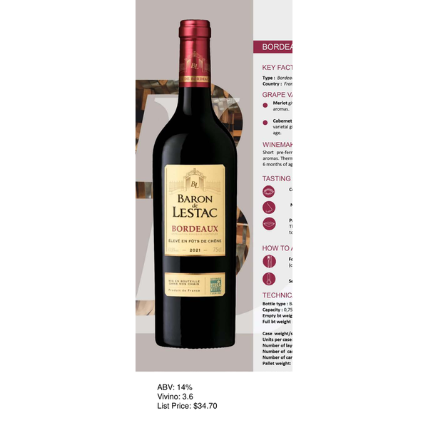 Baron de Lestac Bordeaux Rouge