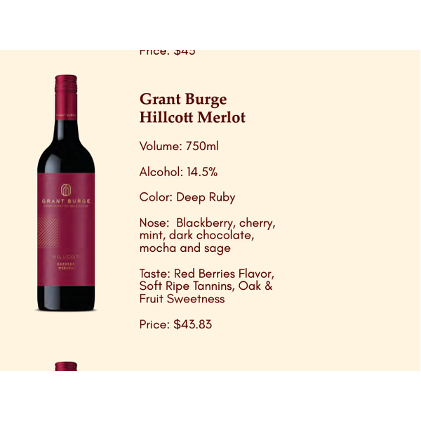 Grant Burge Hillcot Merlot