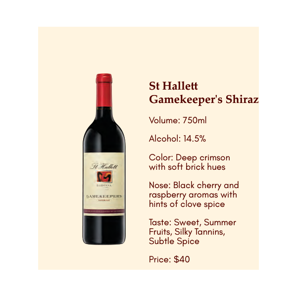 St Hallett Gamekeeper's Shiraz