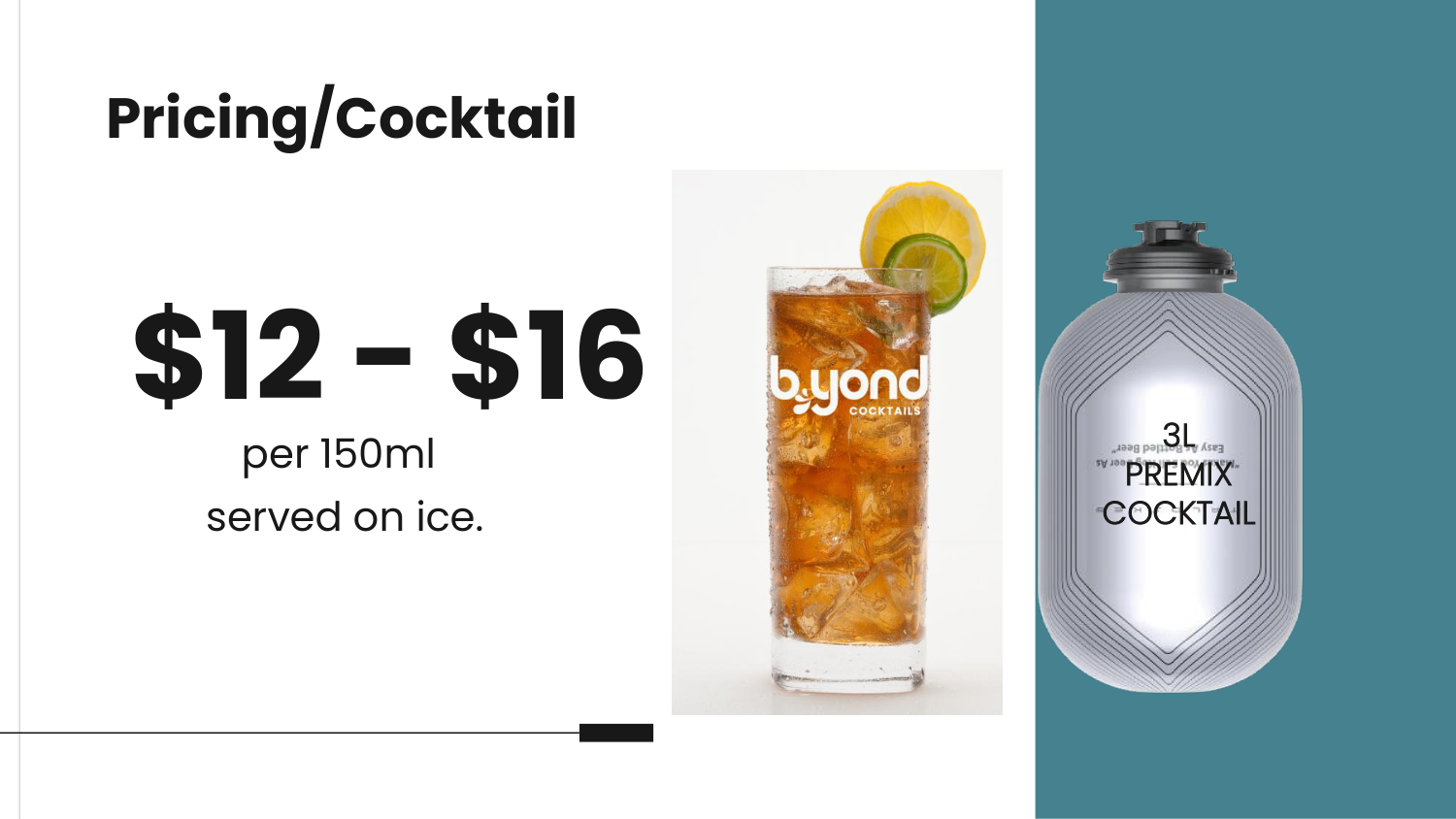 Cocktail pricing band